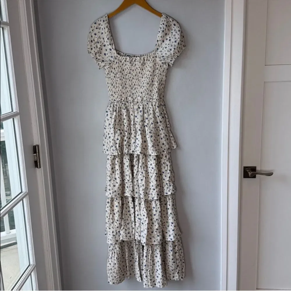 AND NOW THIS Floral Smocked Prairie Tiered Ruffle Maxi Dress - Picture 5 of 9